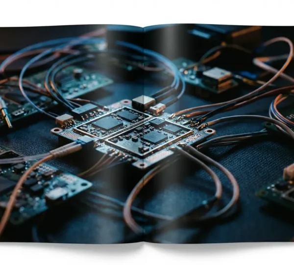 Vue détaillée des composants électroniques sophistiqués à l'intérieur d'une voiture moderne