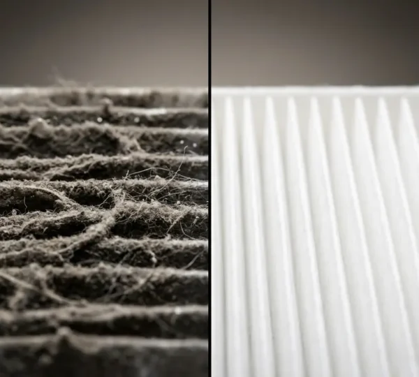 Filtre à air encrassé comparé à un filtre neuf avec effet sur la consommation