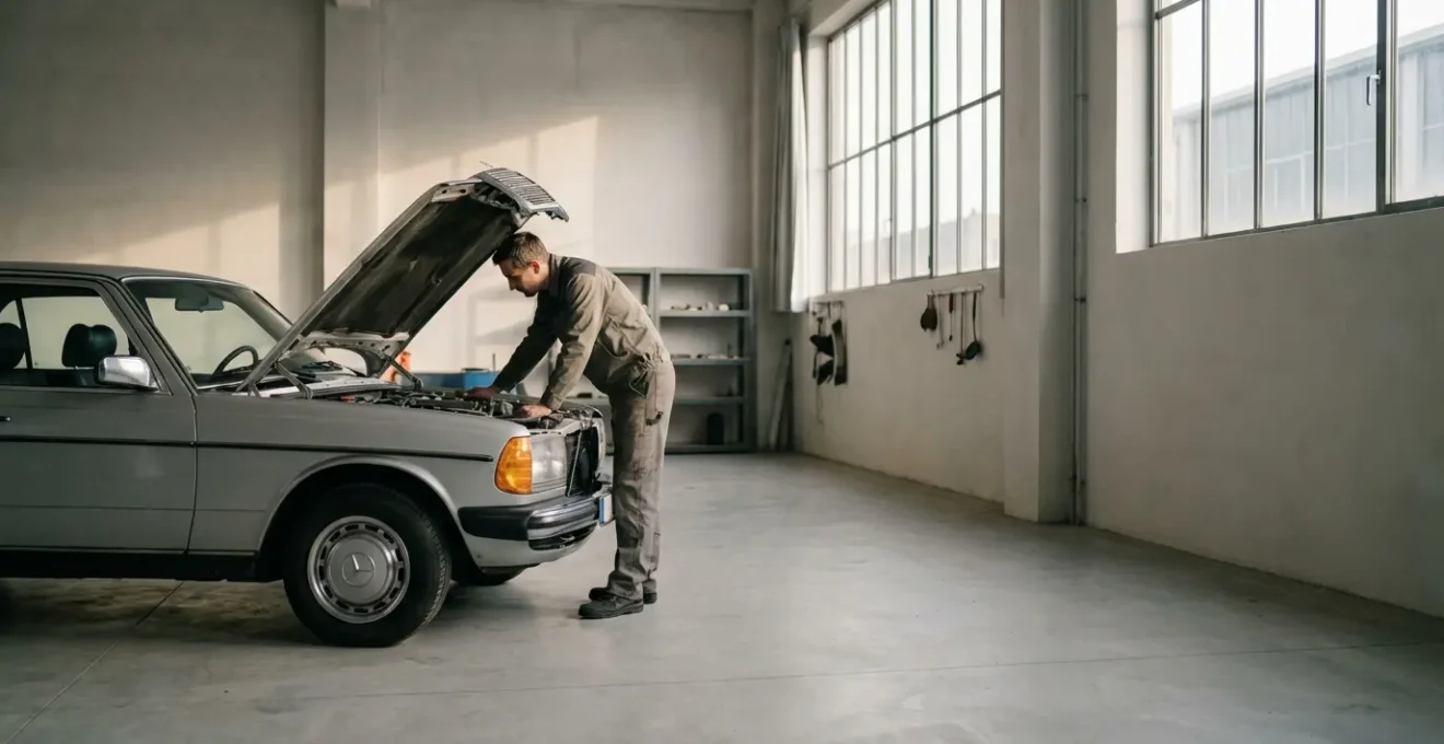 Inspection mécanique détaillée d'une voiture d'occasion avec focus sur le moteur